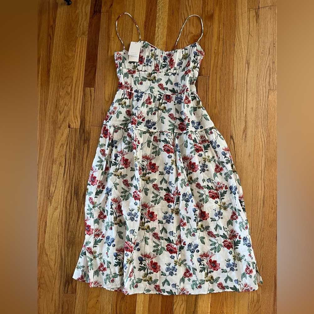 NWT Doen Benoit Dress in Ivory Wild Rose Large